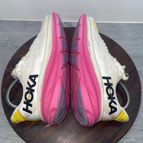 Hoka One One Mens Clifton 9 1127896 EBDB Cream Running Shoes Sneakers Size 7 D main image 7